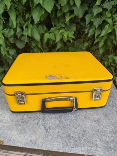 Valise vanity vintage jaune - vintage,
