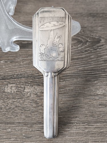 Ancienne brosse bébé métal - ancienne,