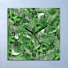 Horloge Murale Design En Verre Tropical Île Jungle Bush 30x30