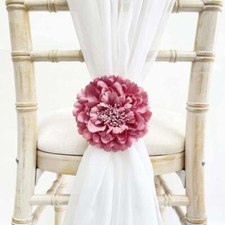Fleur Clip Chaise Housse Mariage Decor Vintage Divers Couleurs