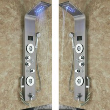Paroi De Douche Hydromassante Murale LED En Acier Inoxydable Pour Salle De Bain