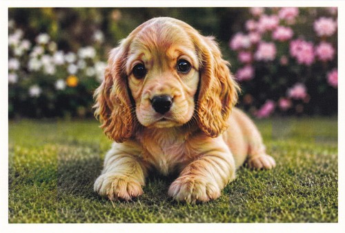Carte postale chiot cocker - 🦬carte,