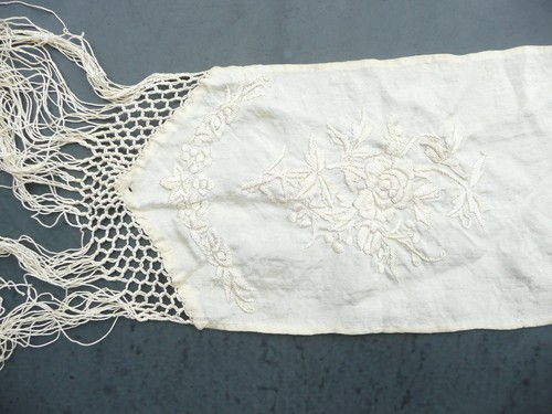 Antique ecru silk scarf - antique,