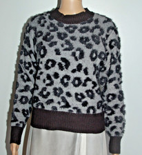 Pull femme hiver gris imprimé