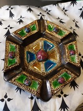 R. Guerin Bouffioulx cendrier hexagonal en grès émaillé