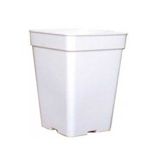 Pot carré blanc de culture pour plantes - 23x23x27,5cm (11L)