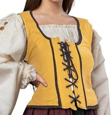 Déguisement médiéval femme pirate Renaissance corsage paysan réversible...