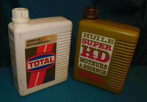 Anciens bidons huile 2l - d'huile,