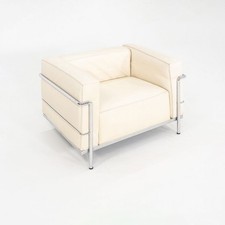 2000s Le Corbusier Jeanneret Perriand for Cassina LC3 Club Lounge Chair in Ivory