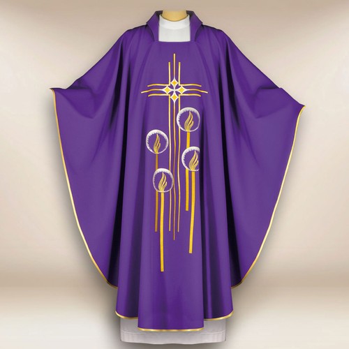 Chasuble brodée advent - chasuble,