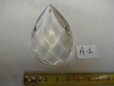 Pampille de lustre (1) en verre forme goutte à facettes 63 mm / 42 mm (réf A1)