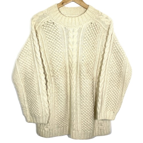 Pull crème grosse maille - pull,