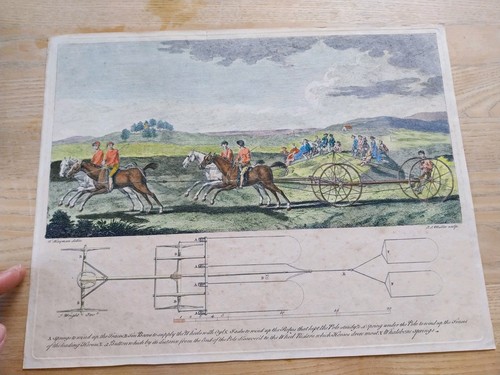 Gravure anglaise 1780 course - anglaise,