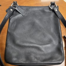 Vintage Coach 9457 Shoulder Bag Sacoche Metal Fittings Black Leather CLEAN