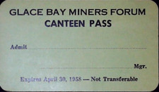 Glace Bay Miners Forum Season Pass Ticket Hockey Nova Scotia Canada Expires 1958