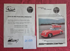 N°21627 /  APAL  speedster / prospectus couleur et tarif / français nederland