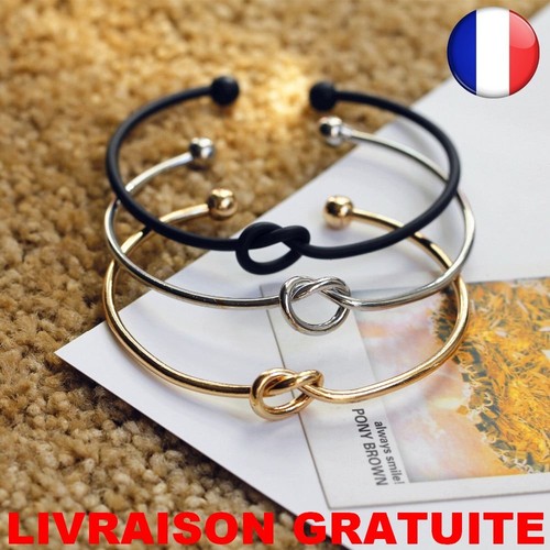 Bracelet bijou jonc femme noir - bijou,