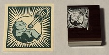 Jay Ryan Warm Bear In Lightbulb Mini Art Print and Poster Stamp Set from 2010