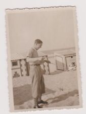Antique Photo ?️ Man Bilboquet Beach Bath Cabins Vintage 1930s
