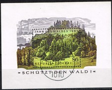 Austria Nature Mountain Forest in Alps Souvenir Sheet 1985