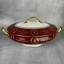 Anc. manufacture royale Limoges soupière légumier porcelaine décor aux abeilles