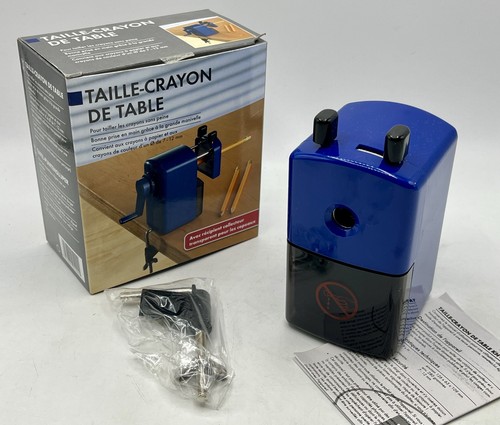 Taille crayon bleu - table, ou