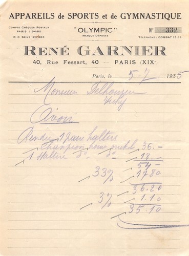 1935 appareils sports de - 1935, et