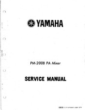 Manuel De Service Pour Yamaha