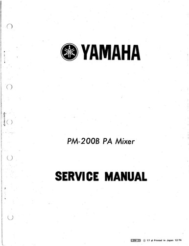 Manuel service pour yamaha - service,