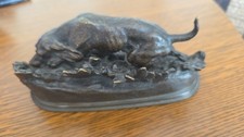 sculpture bronze signée Jules moigniez chien de chasse épagneul 