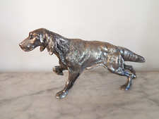 ANTIQUE SILVER SCULPTURE hunting dog SETTER