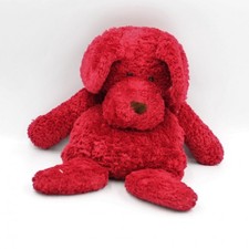 Doudou peluche chien rouge