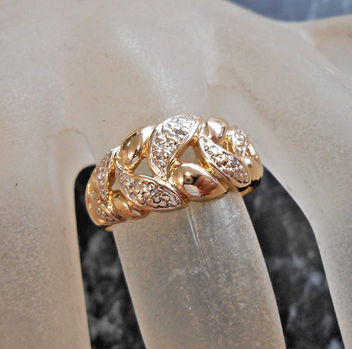 Bague jaune 18k sertie - jaune,