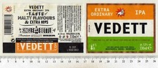 Belgian Beer Label - Vedett Moortgat Brewery - Belgium - Extra Ordinary IPA