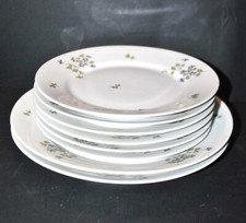 LIMOGES Assiettes et plats anciens en porcelaine modèle Barbeau bleuet 6 + 2