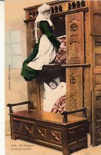 Antique postcard SCENES BRITTANY Breton closed beds the double closed bed