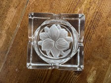 Cendrier en cristal (Possible J. G. Durand France) Motif floral