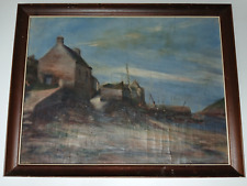 Huile sur toile ancienne "port