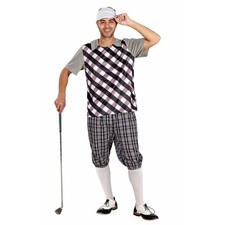 Costume Standard Adulte De Golfeur Masculin (Noir Et Blanc)