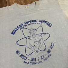 Vintage Nuclear Power Plant Support Services Scientist Blue T-Shirt Large 70-80s