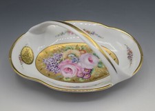LIMOGES MANUFACTURE IMPERIALE HEAVY GOLD HAND PAINTED ROSES BASKET VINTAGE