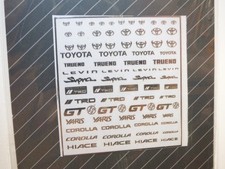 Sticker métal logo TOYOTA 1/43 1/24 1/18 Trueno Levin Supra TRD GT YARIS Coro...