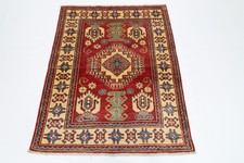 Tapis de chambre oriental tribal afghan noué à la main kazak Red Area de 4...