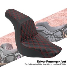 Driver Passenger Gel Seat Red Line For Harley Low Rider ST FXLR FXLRS 2018-2025
