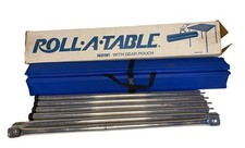 RARE Camp Time USA Roll-A-Table Camping/RV Collapsible Vintage 32" x 32" x 28"