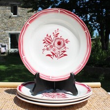Lot of 4 flat plates collection ALA Digoin Sarreguemines ø 23 cm