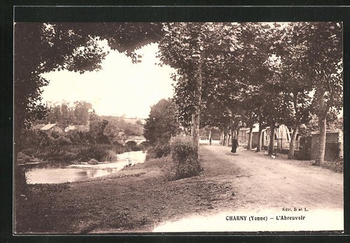 Cpa charny abreuvoir - cpa, l´abreuvoir