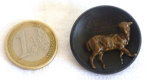 Ancien bouton bois et - ancien,