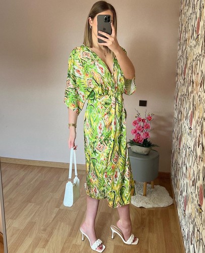 Robe longue vert pomme - vert,