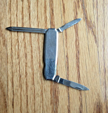 Vintage Bargeon Inox France 2 Blade Folding Pocket Knife with Nail File